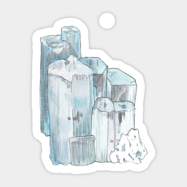 Aquamarine Crystal Sticker by sheehanstudios